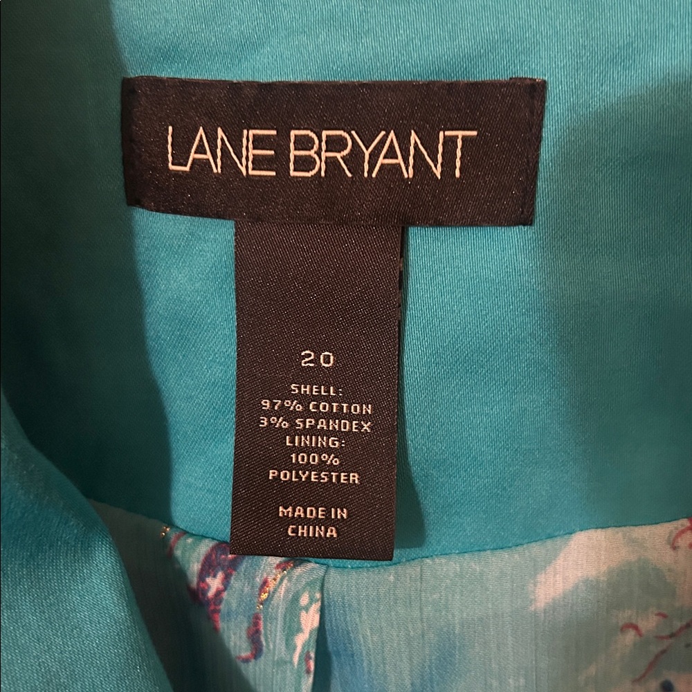 LANE BRYANT Turquoise Womens sz 20 Zippers Jacket - Picture 2 of 6